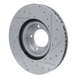 Audi RS e-Tron GT Brake Rotor (1) - Left Front - R1 Concepts - Drilled & Slotted - Silver - `10-`24